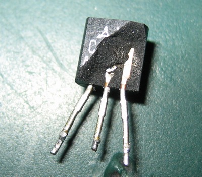 Exploded 2SC1318 transistor