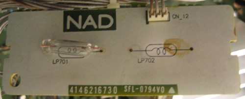 NAD 705 defect display light bulbs