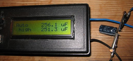 AVR capmeter measuring electrolyte