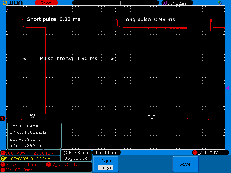 HX2262 pulse widths