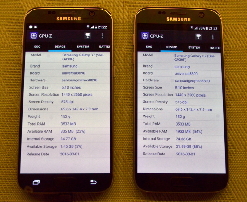 Samsung Galaxy S7 CPU-Z 2