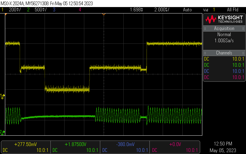 PAL C64 s-video chrominance and luminance on oscilloscope showing vic-ii artifact removed by retrocropper